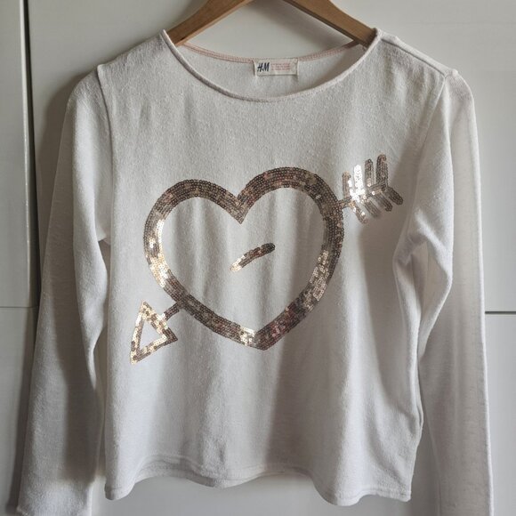 Jersey \top with Heart Sequins - Picture 2 of 7